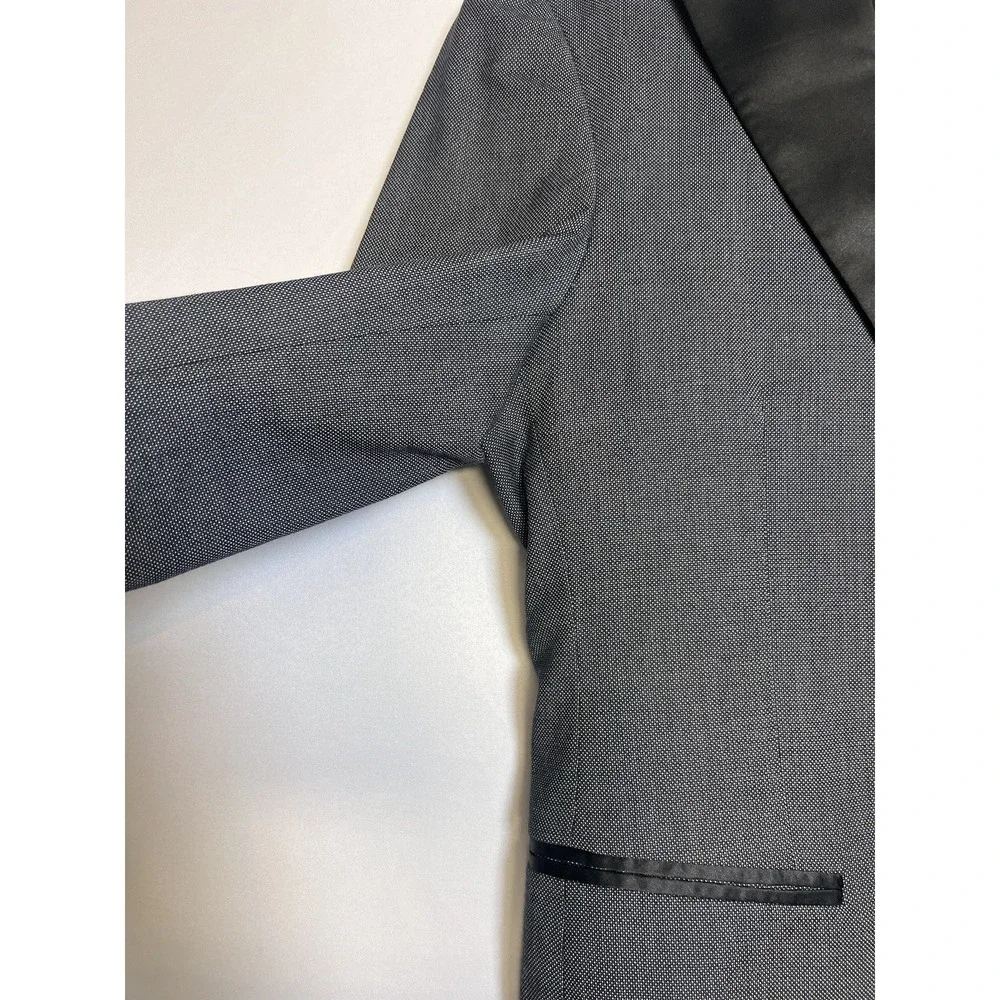 Bagozza Milano Black Label Gray Wool Blend Satin Label Tuxedo Jacket 50